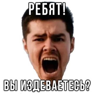 😱 496dc1b2 РЕБЯТ! ВЫ ИЗДЕВАЕТЕСЬ? 화난, 표정, 얼굴, 충격, 러시아, 질문 telegram sticker
