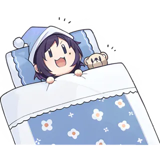 ☀ a1b6d4fc Anime, Lucu, Tidur, Tempat Tidur, Bantal, Topi Tidur telegram sticker