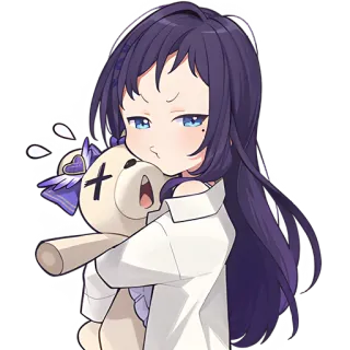 🤗 b1f1586a Anime, Imut, Gadis, Kartun, Chibi, Rambut ungu, Boneka beruang telegram sticker