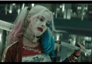 🤒 4b71bb2b Harley Quinn Aydamafia Harley Quinn, DC Comics, Suicide Squad, Złoczyńca, Kij baseballowy, Szalona, Antybohater telegram sticker