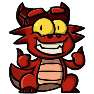 👍 47c2ed9b มังกร, การ์ตูน, น่ารัก, สัตว์ประหลาด, ตลก, ยกนิ้วให้ telegram sticker