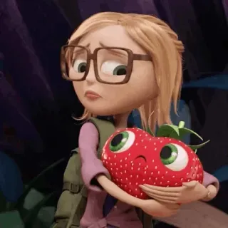 🍓 23a0c33f Sam Sparks Cloudy with a Chance of Meatballs cartoon, vrouw, aardbei, animatie, film telegram sticker