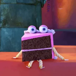 🍓 3bc8f350 taart, toetje, schattig, monster, wiebelogen telegram sticker