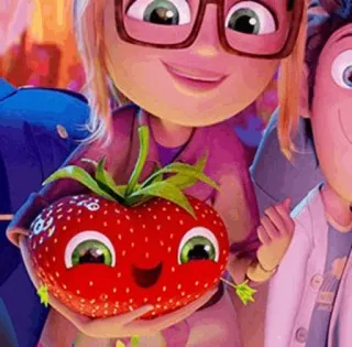 🍓 8861679e Cartoon, Aardbei, Schattig, Eten, Animatie telegram sticker
