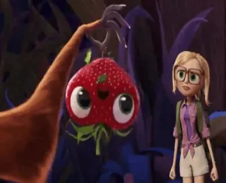 🍓 d620df0d aardbei, cartoon, schattig, ogen, meisje telegram sticker