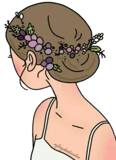 👸 33b4bc09 aydayebizhamdiya pengantin, pernikahan, bunga, rambut, wanita, gaun telegram sticker