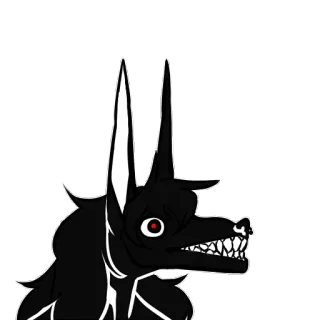 😬 31bb25cf 動物, 犬, 黒, 赤, 犬, 牙 telegram sticker