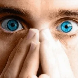 👀 18f589ab ตา, ตาสีฟ้า, มือ, ใบหน้า, มอง, ประหลาดใจ telegram sticker