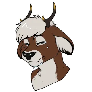 😭 0181c86c zwierzę, jeleń, antropomorficzny, futrzak, smutny, postać, ilustracja telegram sticker