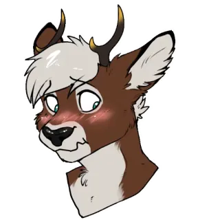 😳 1d16e14a futrzak, jeleń, antro, zwierzę, słodki, portret, postać, ilustracja telegram sticker