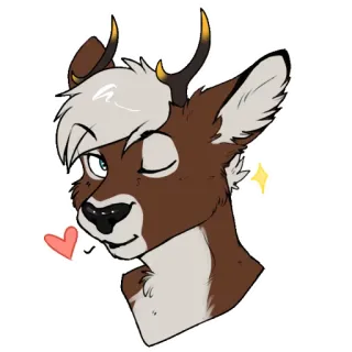 😘 289a5ec0 jeleń, futrzak, zwierzę, słodki, kreskówka, mrugnięcie, antropomorficzny, serce telegram sticker