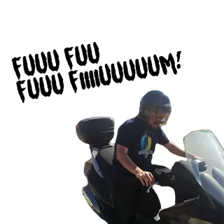 🏍 11dfd2d7 FUUU FIIUUUUUUN! 摩托车, 头盔, 冒犯性语言 whatsapp sticker