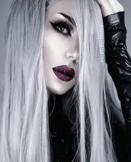 🔮 51587723 ANGELICA_JEISA 女性, ゴシック, 美, メイク, 銀髪, ポートレート telegram sticker