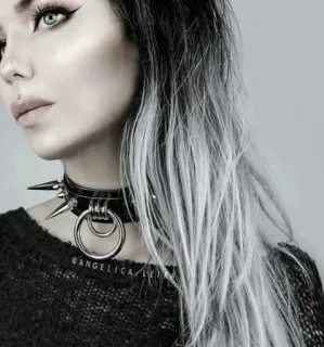 🔮 f05ca75e ゴス, エモ, オルタナティブ, ファッション, 女性, ポートレート telegram sticker