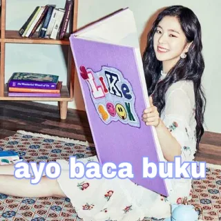 📚 922047d6 ayo baca buku 书, 阅读, 女人, 女孩, 印尼语, 紫色, ayo telegram sticker