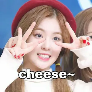 😁 a6ab6837 cheese~ 微笑, 快乐, 开朗, 奶酪, 女人, 女孩 telegram sticker