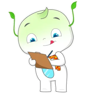 ✍ 1335c005 만화, 드로잉, 클립보드, 펜, 귀여운, 캐릭터 telegram sticker