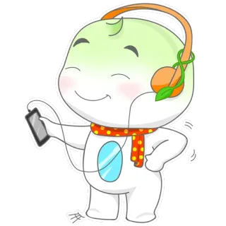 🎧 50fb537d 만화, 헤드폰, 음악, 목도리, 귀여운, 스티커 telegram sticker