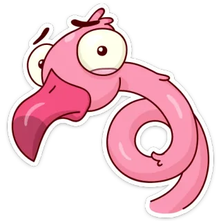 😨 4365d639 火烈鸟, 鸟, 粉色, 卡通, 动物, 贴纸 whatsapp sticker