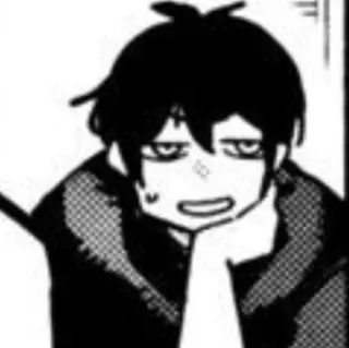 🛹 0063a0ec Аниме, Манга, Скучно, Монохром, Чёрно-белый, Мультфильм telegram sticker