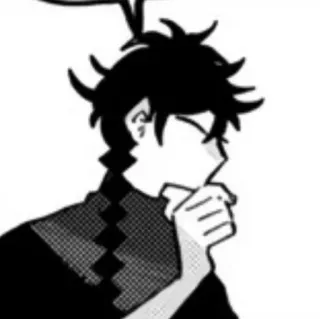 🛹 00bb0774 Манга, Аниме, Персонаж, Думает, Задумчивый telegram sticker