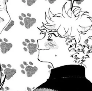 🛹 139d9ac8 Аниме, Манга, Черно-белое, Мультфильм, Парень, Милый telegram sticker