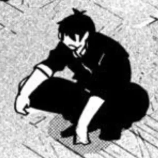 🛹 722cb0ec Аниме, Сидя на корточках, Манга, Персонаж, Силуэт, Иллюстрация telegram sticker