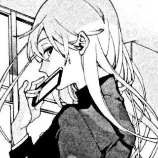 🛹 eaf8e8e6 Аниме, Манга, Девушка, Телефон, Иллюстрация, Мультфильм telegram sticker