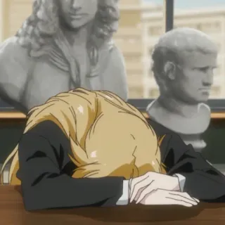 🛹 eccf6c4b аниме, уставший, грустный, блондин, отчаяние, разочарование telegram sticker