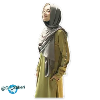 😉 3a33f769 @Gif_Stikeri Frau, Hijab, Muslim, Mode, Stil, Kleid whatsapp sticker