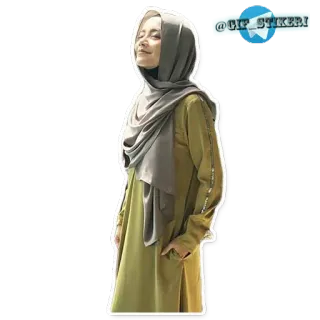😉 8973e99d @GIF_STIKERI Frau, Hijab, Muslim, Porträt whatsapp sticker