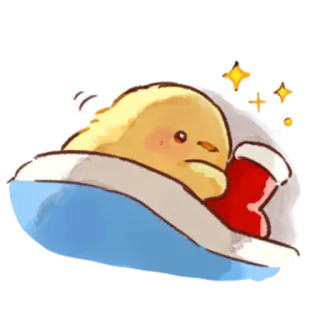 💛 9e9928b5 kurczak, ptak, łódka, słodki, zwierzę, kawaii whatsapp sticker