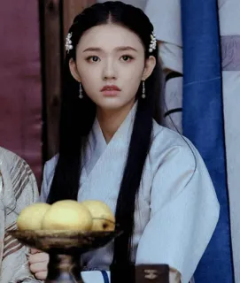 💮 e1fd930b femme, historique, vêtements traditionnels, portrait, fruit whatsapp sticker