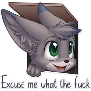 ❓ 1d55faa5 Excuse me what the fuck Dessin animé, Furry, Animal, Boîte, Agacé, Surpris, Langage grossier whatsapp sticker