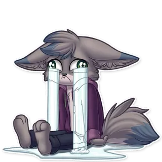 😭 471dfc62 pleurer, triste, poilu, dessin animé, animal, personnage, émotionnel whatsapp sticker