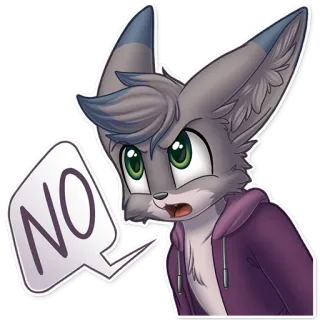 🚫 8b410a59 NO animal, dessin animé, expression, désapprobation, poilu, non whatsapp sticker