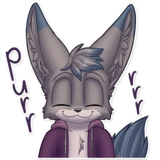 😸 b3752aca Purrr furry, renard, animal, dessin animé, mignon, joyeux, animal de compagnie, chat whatsapp sticker