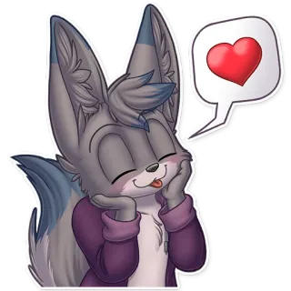 😍 bc873cdd renard, animal, dessin animé, mignon, coeur, amour, affection, adorable whatsapp sticker