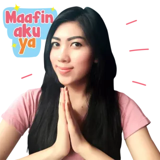🙏 163d67b8 Maafin aku ya pardonne-moi, excuse, femme, salutation, expression telegram sticker