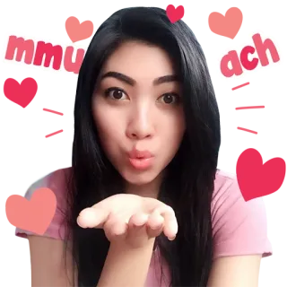 😚 27b74001 mmuach femme, baiser, amour, coeur, sticker, bisou telegram sticker