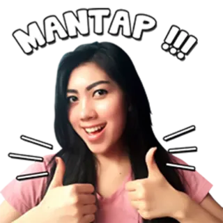 👍 4599ac0b MANTAP !!! Pouce levé, Positif, Femme, Approbation, Mantap telegram sticker