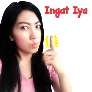 🤓 6d1972b1 Ingat Iya femme, se souvenir, pointer, conseil, autocollant telegram sticker