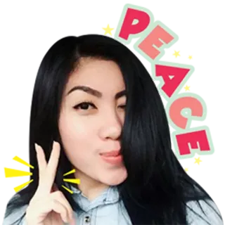 ✌ 7e826436 PEACE paix, femme, selfie, portrait telegram sticker