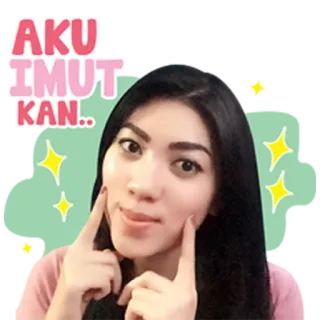 😜 8734cc56 AKU IMUT KAN.. femme, mignon, paillettes, visage, portrait, jolie telegram sticker