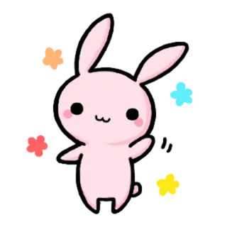 🙂 5f00e500 兔子, 可爱, 兔子, 卡哇伊, 动物 whatsapp sticker