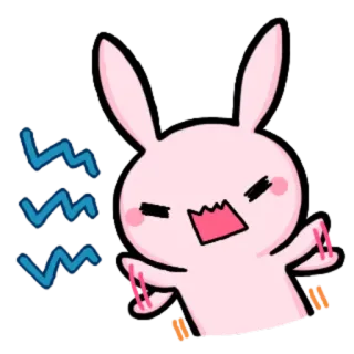 😠 9f5a34f4 兔子, 生气, 表情, 卡通, 动物, 可爱 whatsapp sticker
