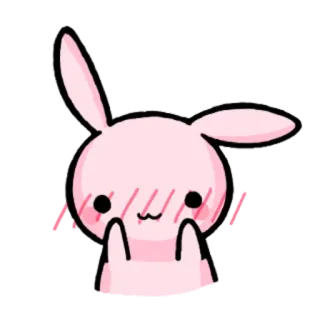 🙈 a8a53846 可爱, 兔子, 兔子, 粉色, 动物, 卡哇伊 whatsapp sticker