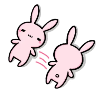 😗 e1dd52bf 兔子, 可爱, 粉色, 卡哇伊, 兔子, 动物 whatsapp sticker