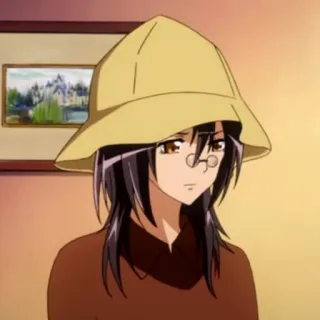 🍂 f97e11d6 Anime, Personnage, Chapeau, Chapeau Safari, Lunettes, Dessin animé whatsapp sticker