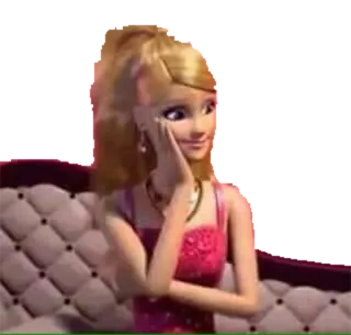 👽 fe87e973 Barbie cartoon, animation, character, blonde, pink, doll telegram sticker